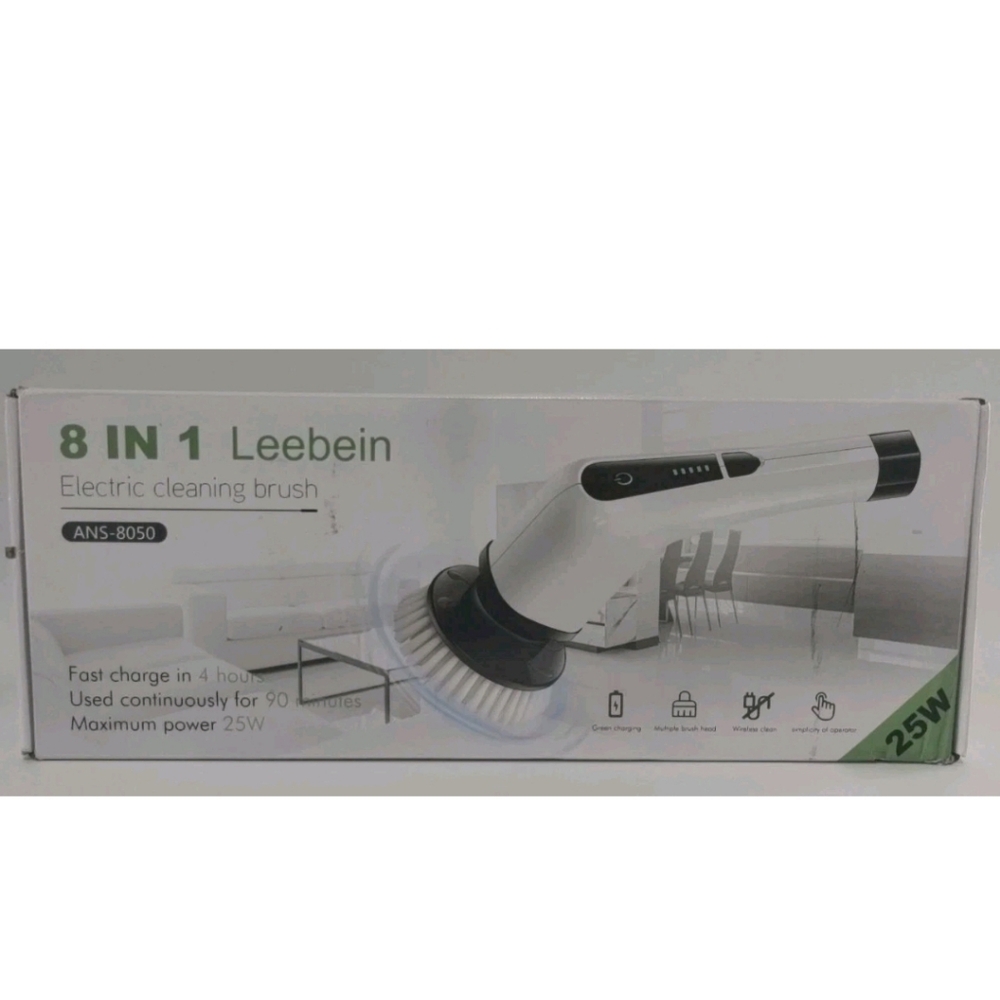 8 IN 1 Cordless Electric Cleaning Brush Spin Scrubber ANS-8050 Rechargeable